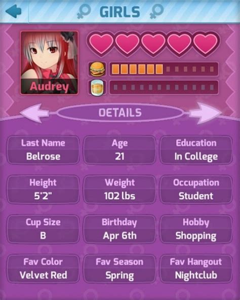 huniepop audrey|HuniePop Audrey – Guide, Schedule, Answers…